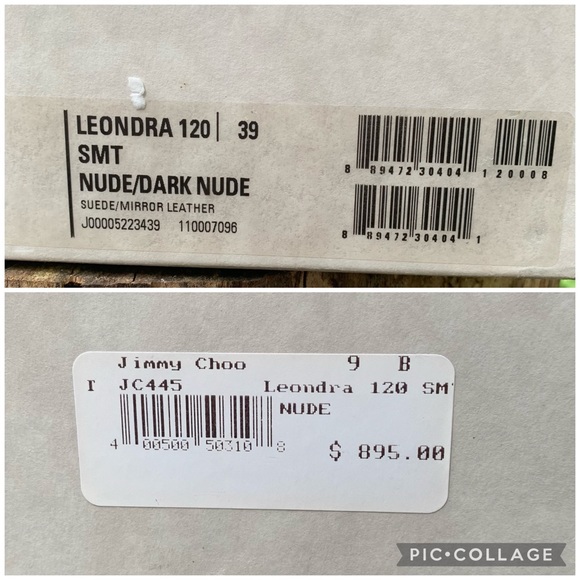 Jimmy Choo Leondra 120 SMT nude suede mirror leather pumps 39 - Picture 14 of 15